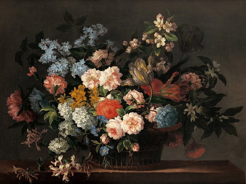 1636-Jean-Baptiste Monnoyer - Natura morta con cesto di fiori - Art Gallery of South Australia